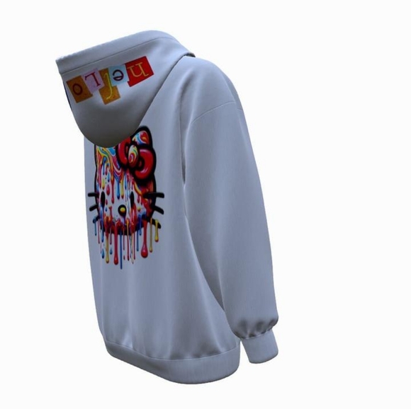 NEW Sanrio Hello Kitty Pullover Graphic Hoodie Girls Junior Sizes SM MD LG XL. - Picture 3 of 4
